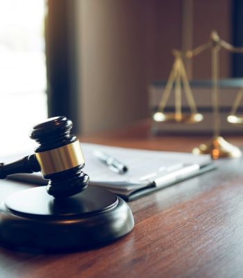 Judge gavel at the judicial office for judicial matters.